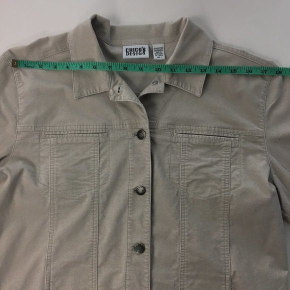 Chico's Tan Jacket Lightweight Corduroy Stretch Jacket Size 1 - Picture 8 of 12